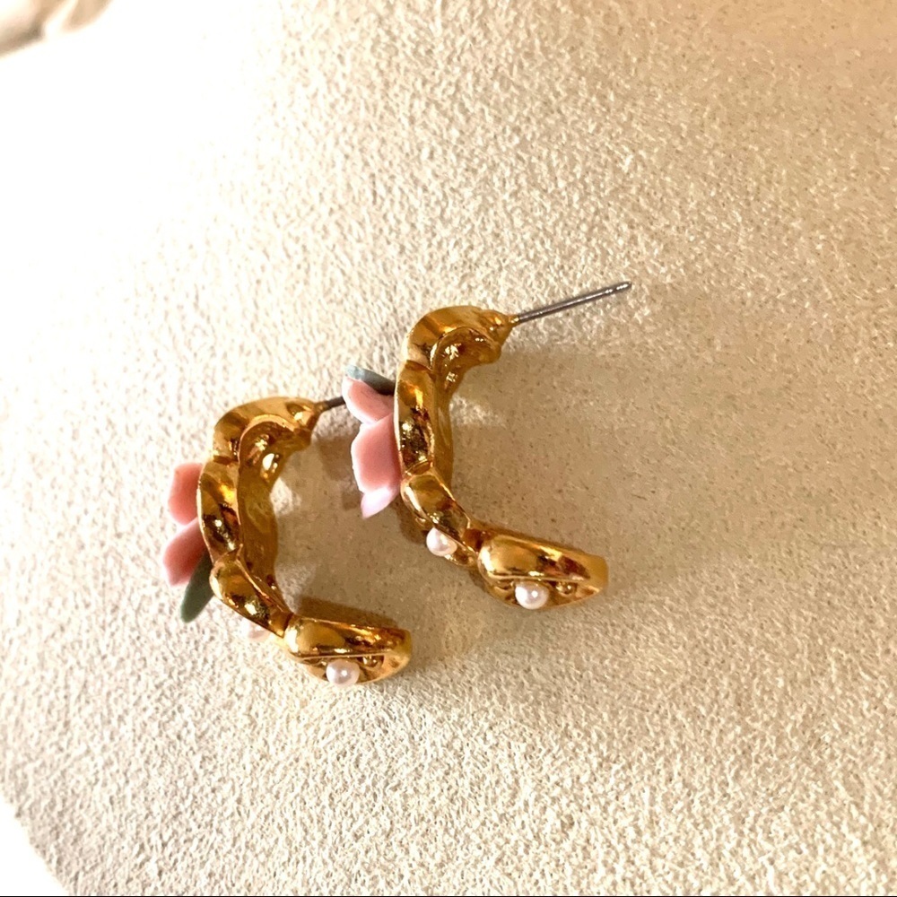 Rose PEARL Vintage AVON EARRINGS - Picture 6 of 8
